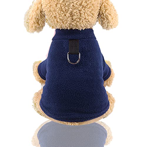 Warme Haustierkleidung Winter Solide Hundepullover Welpenkleidung Kleine Mittelgroße Hunde Haustiere Mäntel Jacken Bekleidungsbedarf,Marine,M von HUANSUN