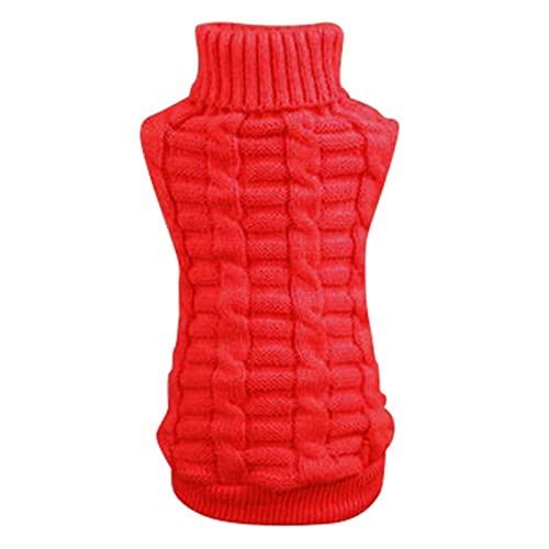 Warme Hundebekleidung für Haustierkleidung Welpenpullover Hundemantel Outfit für kleine Hunderassen Haustierkostüme,rot,L von HUANSUN