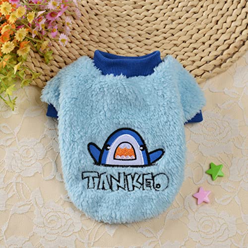 Warmer Samt Hundekleidung Welpen Hoodie Mantel Katzenkleidung Hundepullover Hundemantel Kleidung Für Kleine Hunde Chihuahua Heimtierbedarf XS-XL,Blau,XL von HUANSUN