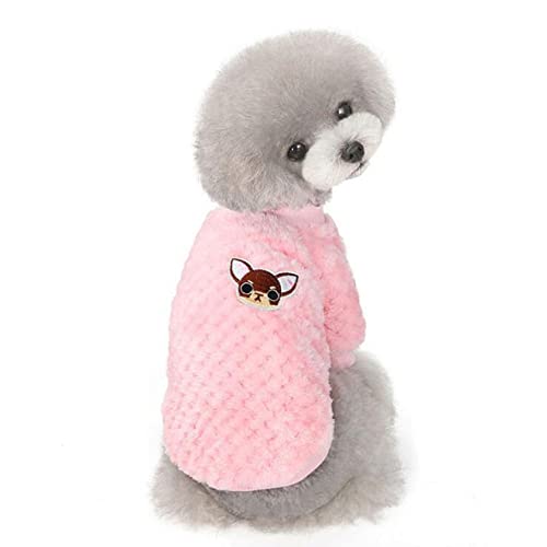 Weiche warme Fleece-Haustierkleidung Niedlicher Streifenmantel Kleiner mittlerer Hund Katze Hemdjacke Winter-Outfit,5,S von HUANSUN