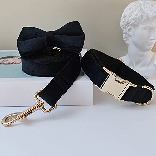 Weiches Hundehalsband Reflektierende Halsbänder für Welpen kleine mittelgroße Hunde,Bow Collar Leash Set,S von HUANSUN