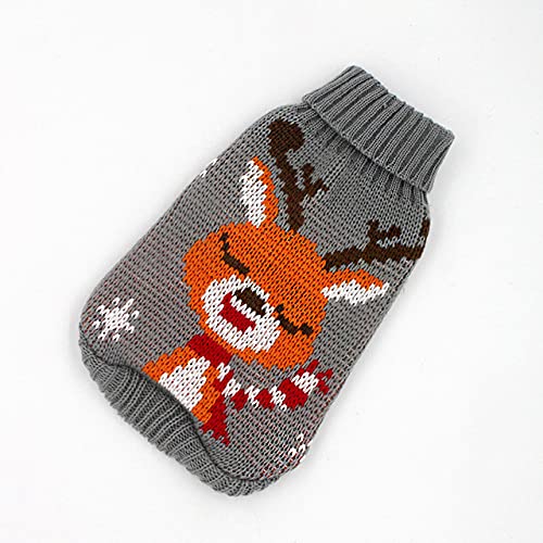 Winter-Cartoon-Hundekleidung Warmer Weihnachts-Hundepullover für kleine Hunde Haustiere Kleidung Weicher Mantel Stricken Häkeltuch Jersey,10,L(14) von HUANSUN