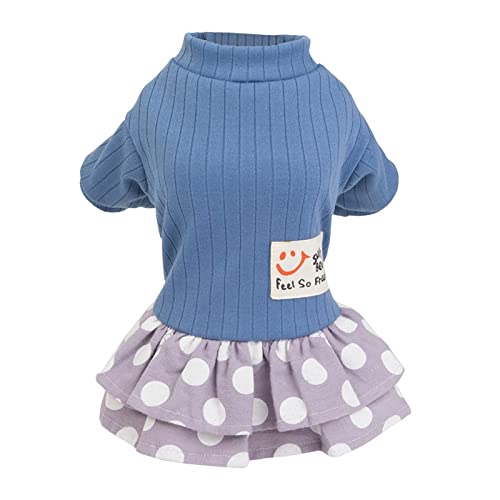 Winter Haustier Kleidung Dot Dog Dress for Dogs Rock Herbst Hund Brautkleider Kleidung für Chihuahau Pet Cat Dress,blue6,S von HUANSUN