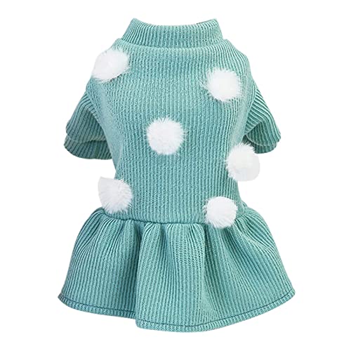 Winter Haustierkleidung Dot Dog Dress for Dogs Rock Herbst Hund Brautkleider Kleidung für Chihuahau Pet Cat Dress,Green4,M von HUANSUN