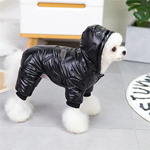 Winter Hundebekleidung Hoodie Mantel Big Polka Dot Baumwollmantel Verdicken Winter Warme Kleidung für kleine Hunde Welpen Pullover Hunde Haustiere Rosa,Neu Schwarz,S von HUANSUN