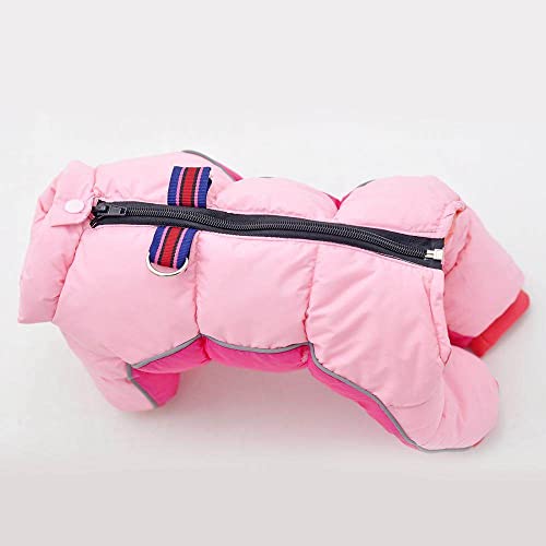 Winter-Hundebekleidung Hundeoverall für kleine Hunde Super Warmer weicher Welpen-Schneeanzug für weibliche/männliche Hunde, Rosa, 10 von HUANSUN