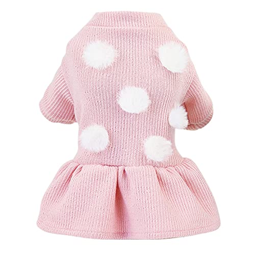 Winter Pet Kleidung Dot Dog Dress for Dogs Rock Herbst Hund Brautkleider Kleidung für Chihuahau Pet Cat Dress,Rosa3,L von HUANSUN