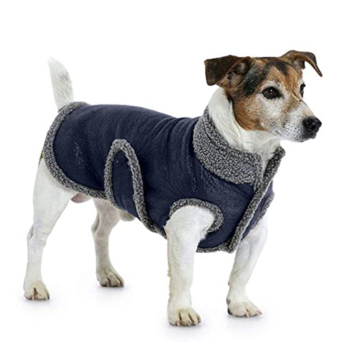 Winter Warme Hundekleidung Verdickung Baumwollkleidung Für Haustiere Rollkragen Hundemantel Vierbeiniger Plüsch Lässige Haustierkleidung,3 Dunkelblau,XXL von HUANSUN
