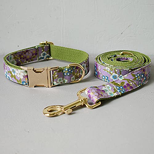 personalisierte hundehalsband Leine für mittelgroße Hunde haustierhalskette mit Fliege verstellbare metallschnallen Dekorationen Geschenke,Hundehalsband Leine Set,L von HUANSUN