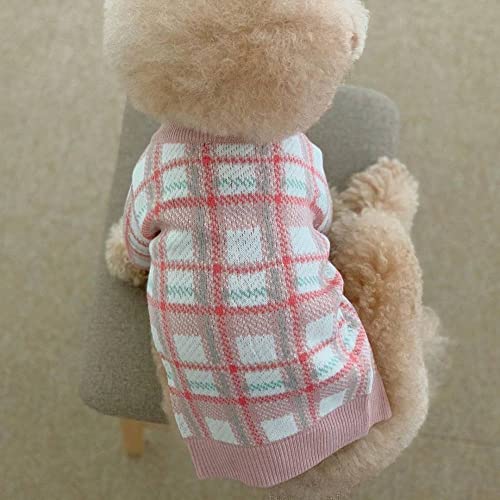 sanfte rosa Strickjacke Winter Warmer Kleiner Hund Hundepullover Haustier Warmer Kerngarn Strickpullover,Rosa,S von HUANSUN