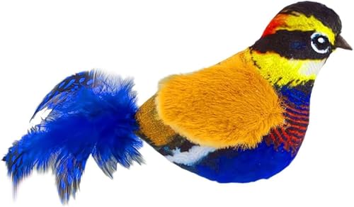 HUANTAI Katzenspielzeug Flapping Bird, Realistisches Vogel-Plüschspielzeug, Wiederaufladbares Interaktives Katzenspielzeug Für Gelangweilte Indoor-Katzen (B) von HUANTAI