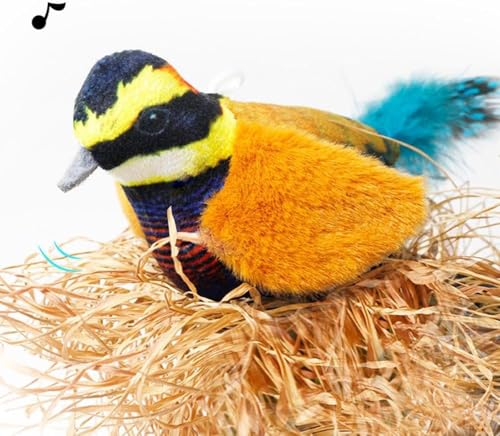 HUANTAI Katzenspielzeug Flapping Bird, Realistisches Vogel-Plüschspielzeug, Wiederaufladbares Interaktives Katzenspielzeug Für Gelangweilte Indoor-Katzen (E) von HUANTAI