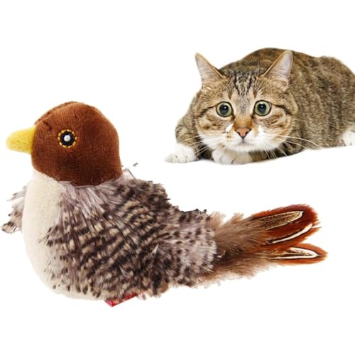 HUANTAI Sound Bird Toy | Simulated Chirping Bird - Simulation Vogel Katzenspielzeug - Katzenspielzeug - Interaktives Katzenspielzeug, Geräusche Und Auffällige Bewegungen Für Katzenübungen von HUANTAI