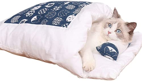 HUAPING Betten & Sofas für Katzen, Haustierbett mit kleinem Kissen, Katzenbett, tragbarer, Warmer, weicher, bequemer Katzenschlafsack, herausnehmbares Katzenbett (S45-30cm,1) von NC