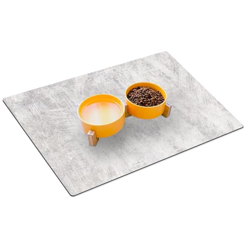 HUBDECO Hunde- und Katzennapfmatte - Fressnapf Unterlage - wasserdichte und rutschfeste Futtermatte - Haustier-Futtermatte - Pflegeleicht - Absorbiert Keine Gerüche - 59x39 - Muster 16 von HUBDECO