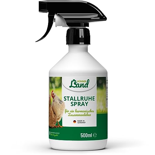 HÜHNER Land Stallruhe-Spray für Hühnerstall 500ml – Hühner-Zubehör, Hühner Spray beruhigt und entspannt bei Unruhe im Hühnerhaus, Anti Aggression & Anti Pick Spray Hühner von HÜHNER Land