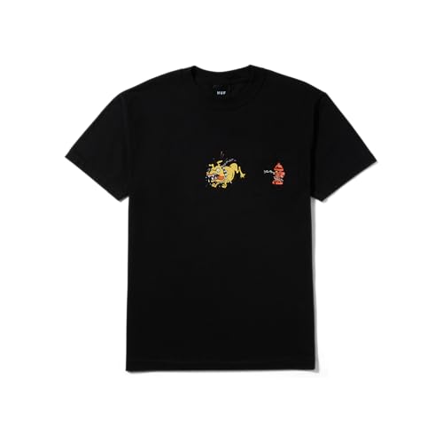 HUF Junkyard Hunde-T-Shirt mit Tasche, Schwarz, Größe XL von HUF