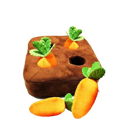 Hundespielzeugmatte for Haustiere, Plüsch-Karotten-Spielzeugmatte, innovatives Plüsch-Gemüsefeld-Pull-Rettich-Plüsch-Karotten-Hund, interaktives Spielzeug (Color : 4 Carrots) von HUFFA