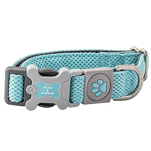 HUGO & HUDSON Hundehalsband mit Sicherheitsschnalle und schnell trocknendem Netzge, Aqua, XS von HUGO & HUDSON