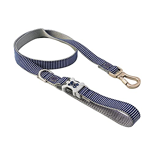 HUGO & HUDSON Hundeleine, Trainingsleine mit Clip im Griff, Marineblauer Streifen, 120 x 2,5 cm von HUGO & HUDSON