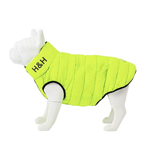 HUGO & HUDSON Reversible Pufferjacke für Hunde, wasserabweisender Mantel, Grün und Marineblau, S30 von HUGO & HUDSON