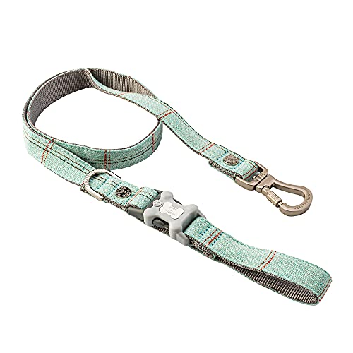 HUGO & HUDSON Tweed-Hundeleine, Trainingsleine, Aqua Kariert, 1,2 m Länge x 1,5 cm Breite von HUGO & HUDSON