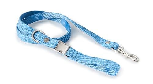 HUGO & HUDSON Tweed-Hundeleine, Trainingsleine für Haustiere, blau, 1,2 m Länge x 2,5 cm Breite von HUGO & HUDSON