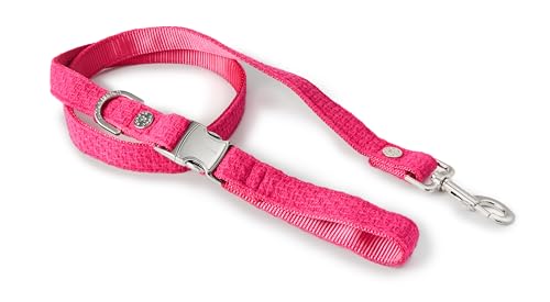 HUGO & HUDSON Tweed-Hundeleine, Trainingsleine für Haustiere, rosa, 1,2 m Länge x 2,5 cm Breite von HUGO & HUDSON