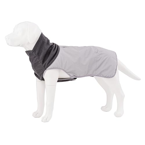 HUGO & HUDSON Winterjacke für Hunde, Fleece-Thermomantel, winddichter Mantel, Grau, S35 von HUGO & HUDSON