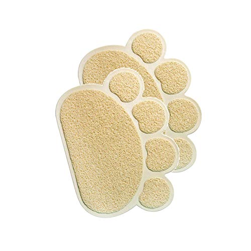 HUI JIN Futtermatte für Katzen, Pfotenform, PVC, Beige, 2 Stück von HUI JIN