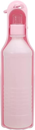 Tragbare Hundewasserflasche, 500 ml, tragbare Hundewasserflasche, Haustier-Wasserflaschen for Hunde, Wasserspender, Welpen-Reise-Trinkbecher mit Futternapf(Mauve) von HUIHHAO