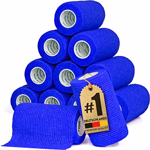 HUND IST KÖNIG® Verband selbstklebend, elastische Binde 12x4,7m selbstklebende Bandage, Haftbandage selbstklebend für Mensch & Tier, Binden Verband selbstklebend, Fixierbinde selbsthaftend von HUND IST KÖNIG