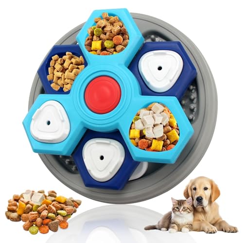 Creative Dog Slow Feeder Bowl | Silikon Interaktiver 3-lagiger langsamer Futternapf für Haustiere | Slow Feeder für kleine und mittelgroße Hunde von HUNJHYC