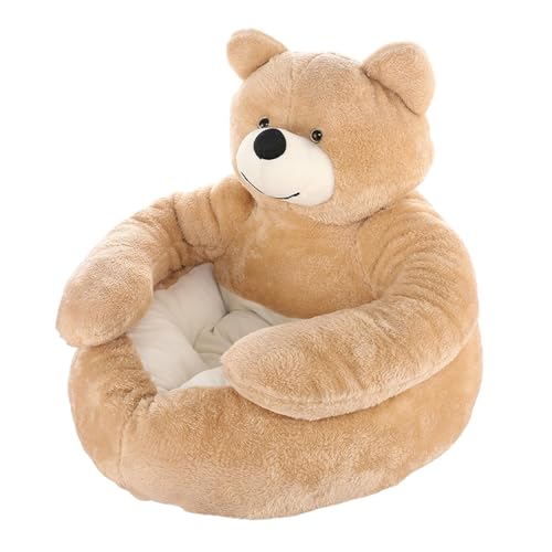 HUNJHYC Bear Cuddler Haustierbett, waschbar, Bärenumarmung, Hundebett, PP-Baumwolle, Katzenschlafmatte, Hunde- und Katzenbetten, Bärenförmiges Hundebett, bequemes Plüschkissen, Betten und Sofas für von HUNJHYC