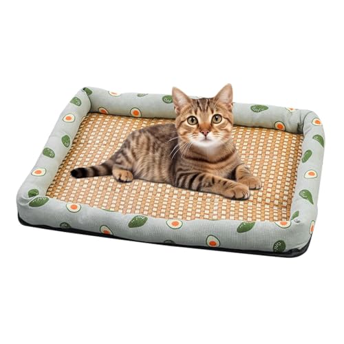 HUNJHYC Hundekühlmatte, Kühlmatte für Hunde | Kühlmatten für Haustiere aus Rattan - Schlafmatte für Hunde und Katzen, Sommer-Eispads, Haustierbedarf für Crate Kennel Bed Sofa von HUNJHYC