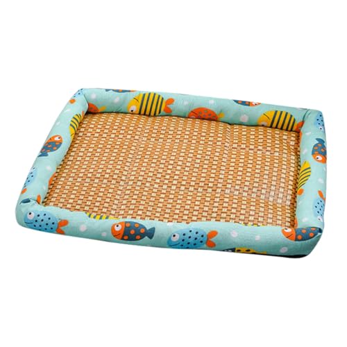 HUNJHYC Kühlkissen für Hunde, Kühlmatte für Hunde - Rattan-Haustier-Sommer-Kühlkissen - Schlafmatte für Hunde und Katzen, Sommer-Eispads, Haustierbedarf für Crate Kennel Bed Sofa von HUNJHYC