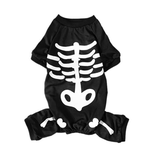Halloween-Haustierkleidung – leuchtender Skelett-Overall für Halloween, Cosplay, festliches Hunde-Outfit für Themenpartys, Alltag, Spieltermine, Paraden von HUNJHYC