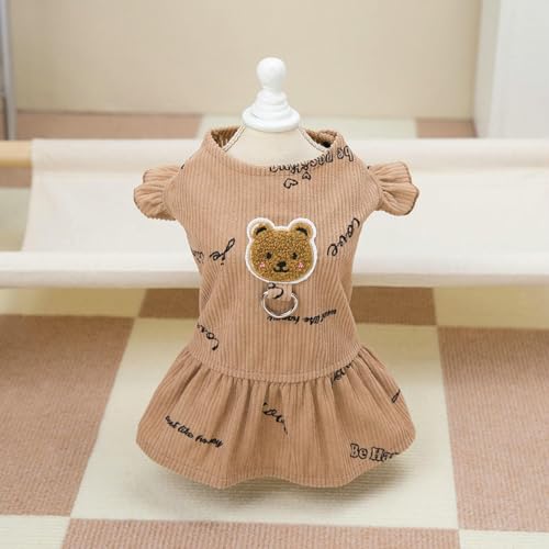 Kleid für kleine Hunde | Niedliches Hundekostüm aus Polyester mit Bärenmuster | Kleines Haustierkleid | Hundekleid Outfit für kleine Hunde, Welpen, Haustiere, etc von HUNJHYC