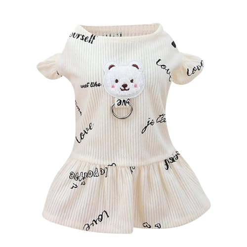 Kleines Hundekleid | Süßes Hundekostüm aus Polyester mit Bärenmuster | Kleines Haustierkleid | Hundekleid Outfit für kleine Hunde, Welpen, Haustiere, Katzen von HUNJHYC