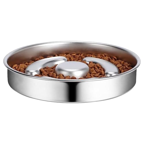 Slow Feeder Hundenäpfe | Edelstahl Bloat Stop Bowl Anti-Ersticken Hundenapf | Slow Feeder Pet Bowl | Rutschfester Hundenapf für gesundes Essen, trockenes, nasses und rohes Essen, langsames Fressen von HUNJHYC