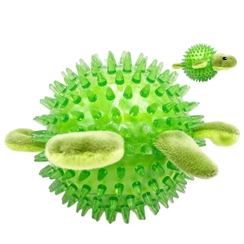 Stachelball-Hundespielzeug - Plüsch Hundeplüschspielzeug für aggressive Kauer | Frosch/Igel Stachelball schwimmendes Hundespielzeug | Spiky Ball schwimmendes Hundespielzeug, Hundespielzeugbälle von HUNJHYC