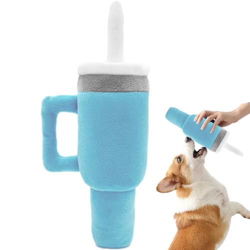 Tasse Hundespielzeug,Kaffeetasse Hundespielzeug | Langlebiges Kauspielzeug für Haustiere,Langlebiges Beiß- und Plüschspielzeug für Haustiere, weiches, quietschendes Kauspielzeug für Hunde zur Mundpfle von HUNJHYC