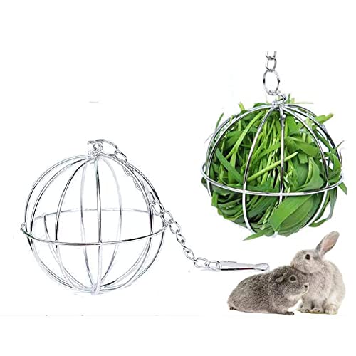 HUNM Pet Supplies Heu-Krippe Futterball Stahl Beschichtung Gras Rack Ball für Kaninchen Meerschweinchen Haustier Hamster Zubehör Spielzeug von HUNM
