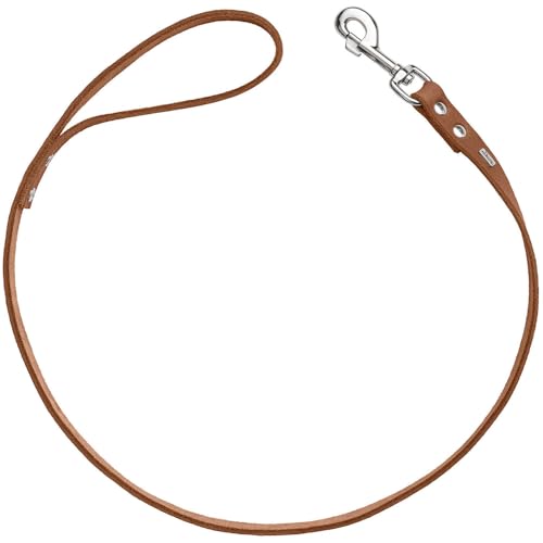 HUNTER Hundeführleine Grenada aus Leder, Farbe: Cognac, handgefertigt in Deutschland, für Training und Alltag, robust, weich, Schlichtes Design, Größe: 16/100, Breite: 1,6 cm, Länge: 100 cm von HUNTER