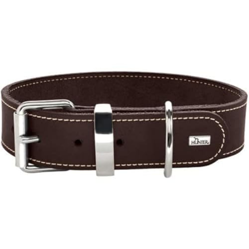 HUNTER AALBORG SPECIAL Hundehalsband, Leder, strapazierfähig, komfortabel, 70 (L-XL), dunkelbraun von HUNTER