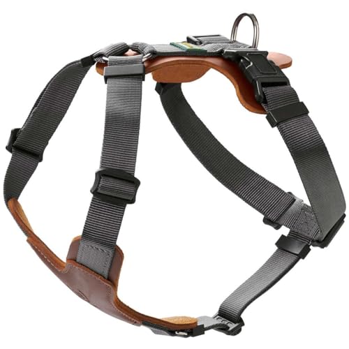 HUNTER AALBORG MIXED Hundegeschirr, M-L, cognac/grau, 63 - 96 cm von HUNTER