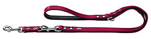 HUNTER BASIC Verstellbare Führleine für Hunde, beschichtetes Spaltleder, Kunstleder, witterungsbeständig, 1,8/200 cm, rot von HUNTER