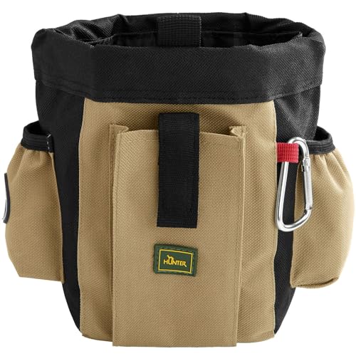 HUNTER Bugrino profi Gürteltasche, Futterbeutel, Leckerlitasche, für Training und Ausbildung, 22 x 18,5 cm, schwarz/beige von HUNTER