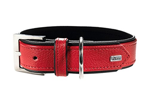 HUNTER CAPRI Hundehalsband, Leder, Nappa, weich, 35 (XS-S), rot von HUNTER