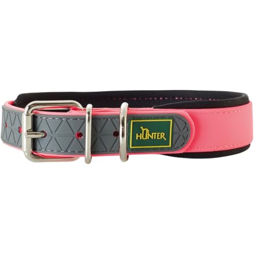 HUNTER CONVENIENCE COMFORT Hundehalsband, Kunststoffmaterial, Neopren, 45 S-M, neonpink von HUNTER